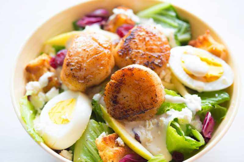 eggs and vegetables on a bowl