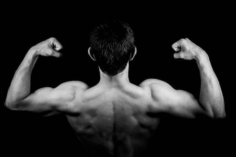 back muscles of a muscular man