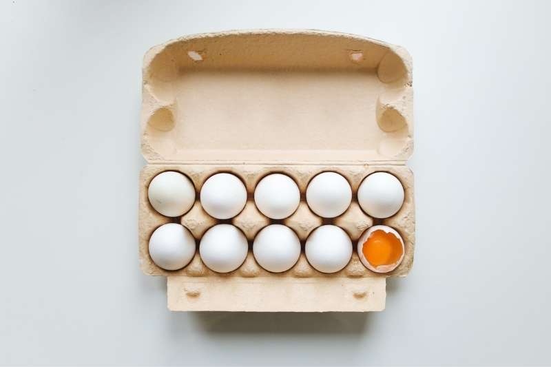 eggs in a tray